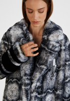 Vegan fur coat in reptile print