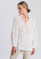 Slip-on blouse in semi-transparent optics with pattern