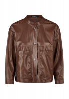 Oversize Faux Lederhemd
