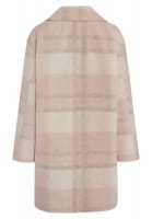 Coat with large check pattern