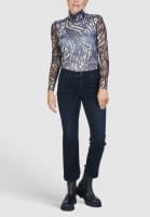 Mesh shirt with abstract tiger print