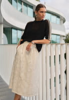 Paperbag skirt with floral pattern