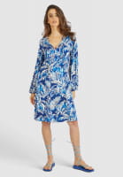 Jersey dress with tropical print