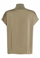 Satin-Top mit Strickbündchen