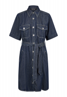 Denim dress with belt