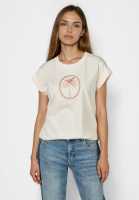 Shirt with shiny palm tree embroidery