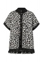 Poncho sweater in leopard jacquard