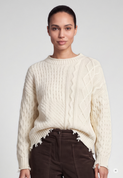 Pullover im Zopf-Patchwork