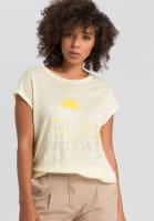 Linen shirt with statement print