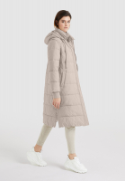 Quilted jacket with hood and detachable sleeves