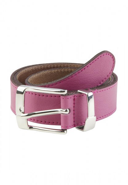 Belt with high gloss buckle and metal loop