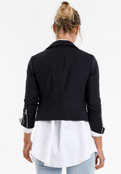 Biker jacket made from soft athletic jersey