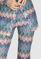 Flared trousers with zigzag knit pattern