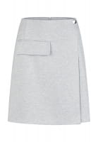 Twill-look jersey cargo skirt