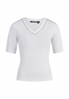 Ribbed shirt with decorative trim