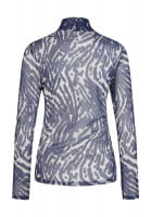 Mesh shirt with abstract tiger print