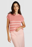 Mesh jumper with stripes