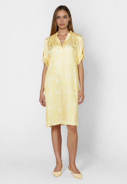 Dress with roll-up sleeves