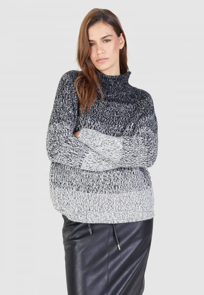 Turtleneck-Pullover mit Farbverlauf