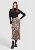 Midi skirt with leopard print