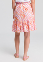Ruffled skirt in batik print