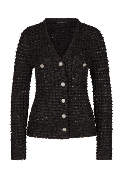 Strickjacke mit Pailletten-Mix