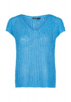 Knitted top made from bouclé yarn