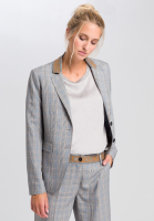 Glencheck blazer with embroidered badge