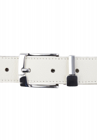Belt with high gloss buckle and metal loop