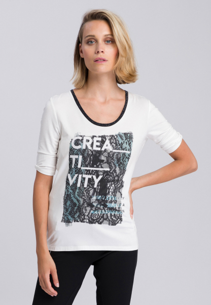 T-Shirt mit Frontprint und Strass
