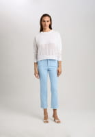 Cropped flared jeans with decorative rivets