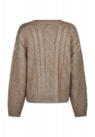 Cable-knit sweater with foil coating