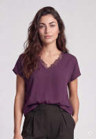 Top with lace neckline