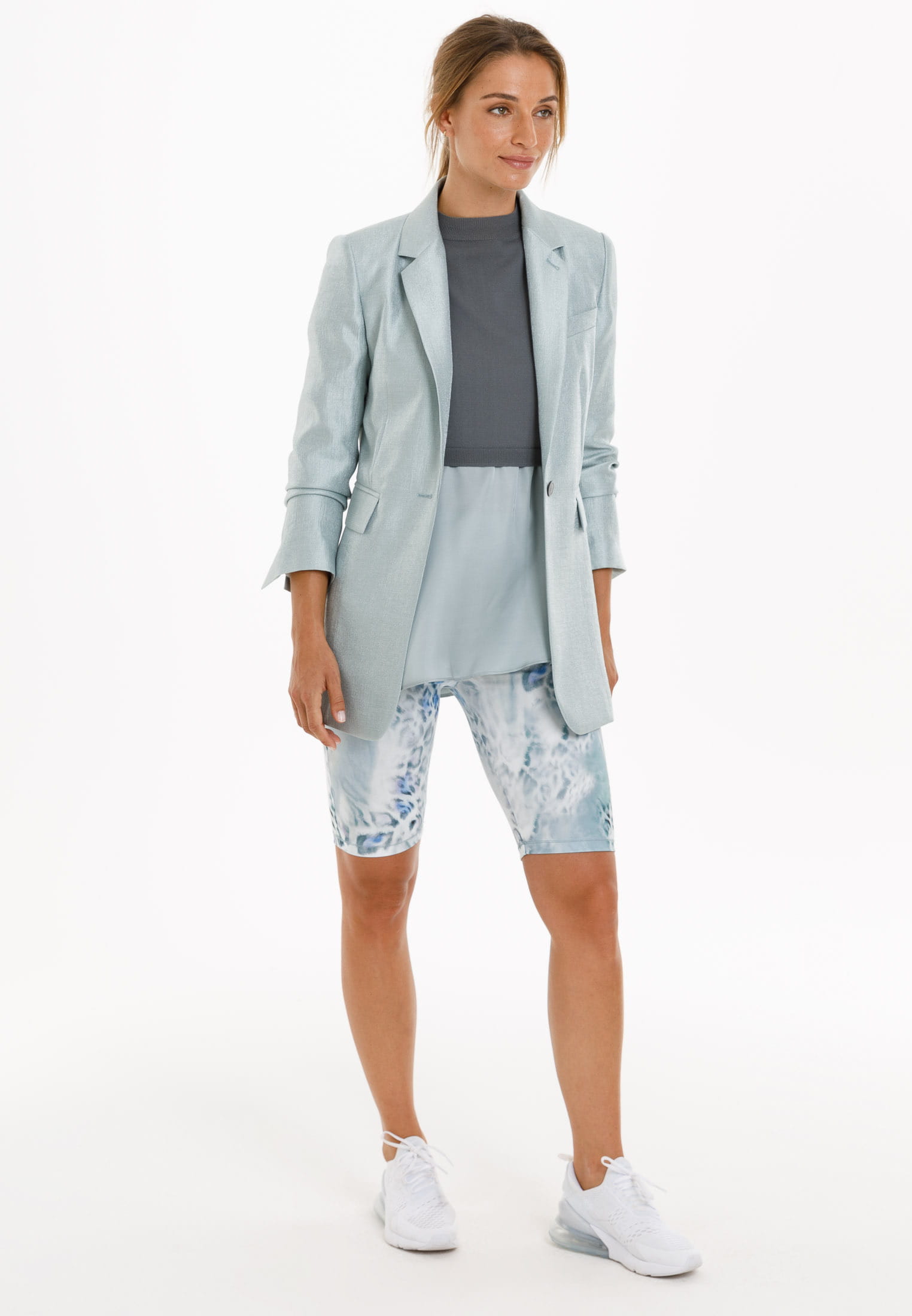 Cycling shorts with smudged leopard print | Trousers & Jeans | Sale