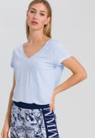 Linen shirt with logo embroidery