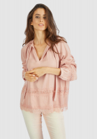 Satin Tunic with Lace Trim