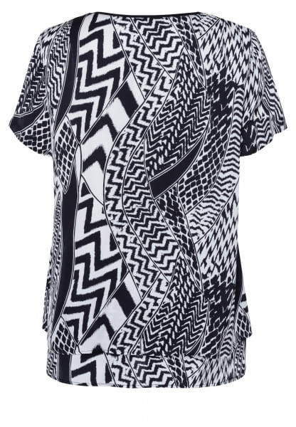 Shirt blouse with ethno-print