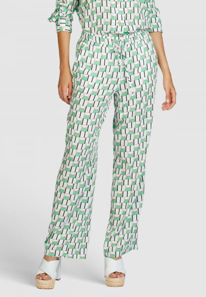 Pyjama bottoms with art deco print