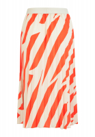 Pleated skirt in diagonal block stripe
