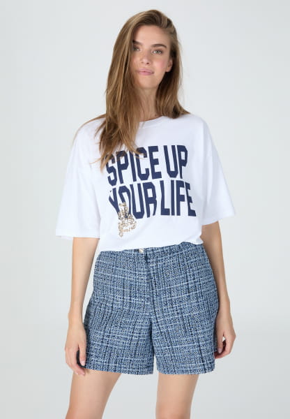 Boxy shirt with Spice up your life print