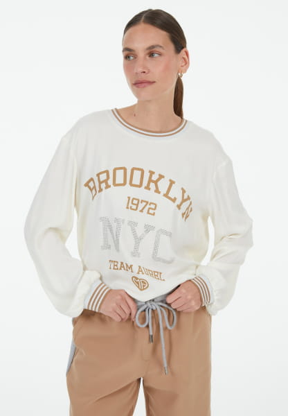 College print satin top Print