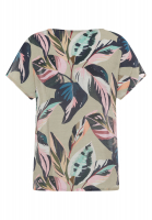 Blouse top with leaf print