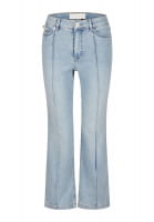 Cropped flared jeans made from lightweight blue denim with lyocell content