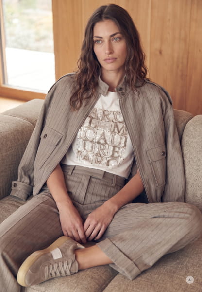 Loose Fit Jacke mit Nadelstreifen