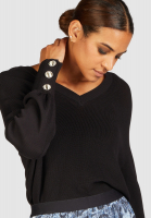 V-neck sweater with button detail