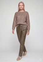 Cable-knit sweater with foil coating