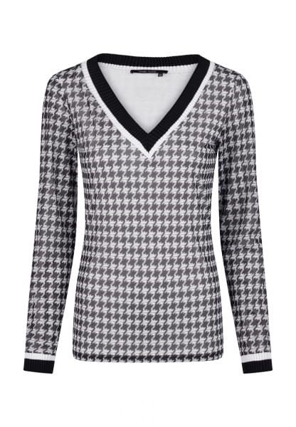 Mesh shirt with houndstooth pattern