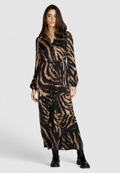Maxi dress with tiger print