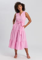 Maxi dress with tie-belt