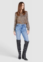 Blouse with leopard print